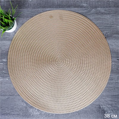 Салфетка для стола круглая 38 см / S-797-bronz /уп.6/300/ золотая