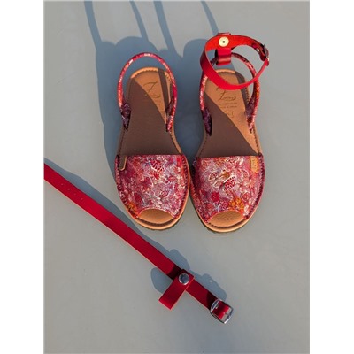 Босоножки -Абаркасы от Ab.Zapatos 320-8 Hojas Rojas АКЦИЯ