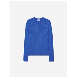 Джемпер из хлопка с косами, синий