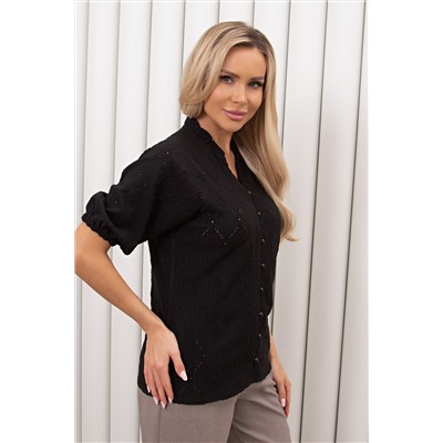 Блузка чёрная из полотна шитьё Гиацинт №3