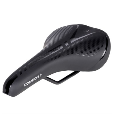 Седло велосипедное MTB COMIRON ROGLIC N776 270X145, Технологии: DW, ED. Верх: PU принтованный глянец, Цвет: Чёрный /уп 40/
