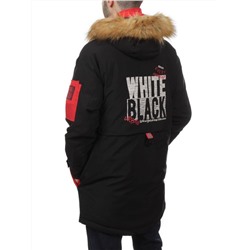 22067 BLACK RED Куртка мужская зимняя облегченная (150 гр. холлофайбер)