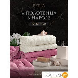 ESTIA ТОРЛЕЙ экрю/роз К-т полотенец 50х80-2/50х80-2, 100% хлопок, 500 г/м2