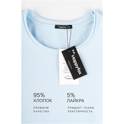 Женский лонгслив оверсайз из футера двухнитки Happyfox