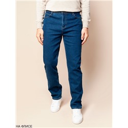 Джинсы классического кроя из эластичного денима на ФЛИСЕ