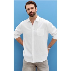 Рубашка д/р лен F111-0450-1 white
