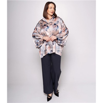 Блуза #КТ1936 (2)-1, бежевый, синий