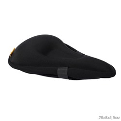 Чехол на велосипедное седло 28х18х3.5 см. Материал: Silicone-Sponge-Lycra. С липучкой. Черный /уп 50/
