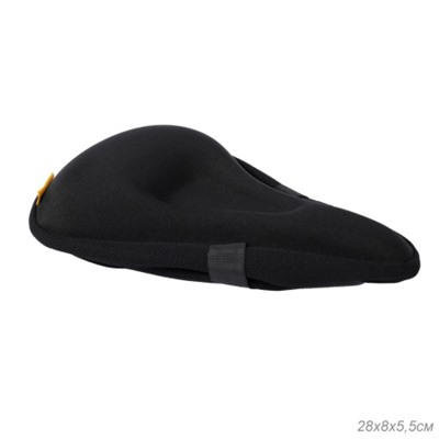 Чехол на велосипедное седло 28х18х3.5 см. Материал: Silicone-Sponge-Lycra. С липучкой. Черный /уп 50/
