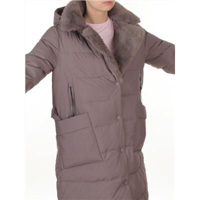 8806 GRAY/LILAC Пальто зимнее женское (200 гр. холлофайбер)