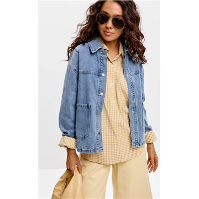 Куртка джинс F612-1259 middle blue