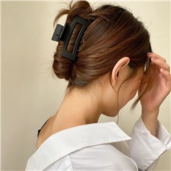 Заколка-краб для волос матовый Черный ПРЯМОУГОЛЬНЫЙ 10,5 см.