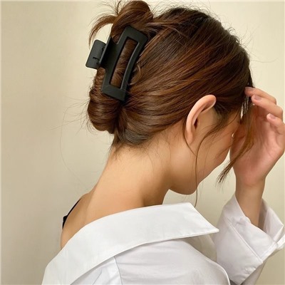 Заколка-краб для волос матовый Черный ПРЯМОУГОЛЬНЫЙ 10,5 см.