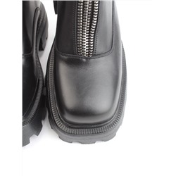 01-D174-G100 BLACK Ботинки демисезонные женские (натуральная кожа)