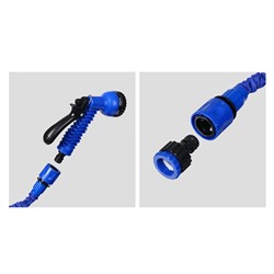 Шланг поливочный растягивающийся от 5 до 15 м, латекс, быстросъёмный, с поливочным пистолетом и штуцером, Greengo