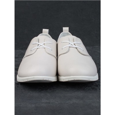 03-FDE16-1P BEIGE Полуботинки спортивные женские (натуральная кожа)