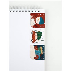 Подарочный набор новогодний, блокнот А6, 40 л., ручка пластик, магнитные закладки 3 шт. «Акварель»