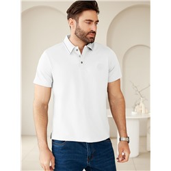 Футболка-поло из фактурного трикотажа