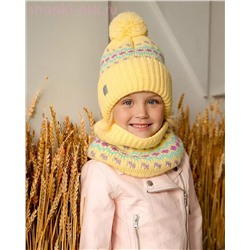 Q 155 D 155 Комплект для девочки флис (колпак+снуд) (52-54)