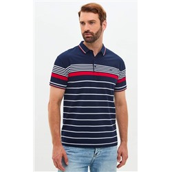 Футболка-поло F411-07-602 d.blue