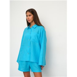 Рубашка короткая  S021_Cerulean Blue/Голубой