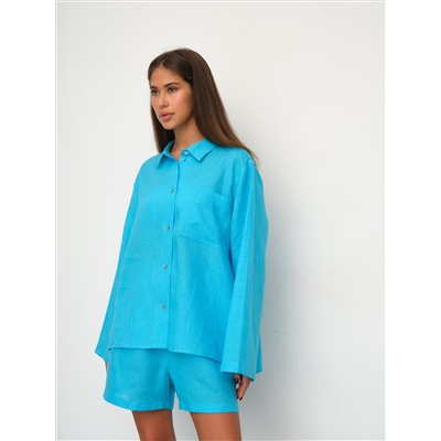 Рубашка короткая  S021_Cerulean Blue/Голубой