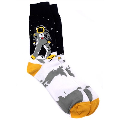 Носки р.40-45 "Космос" Космонавт на луне