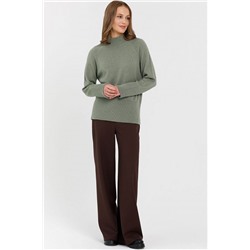 Брюки коричневые прямые трикотажные