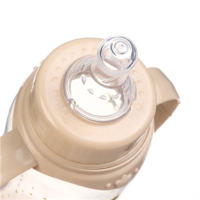 Бутылочка для кормления, новогодняя «Волшебство рядом», классическое горло, с ручками, от 3 мес., 250 мл., цилиндр, M&B