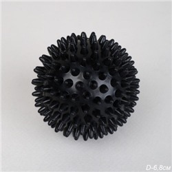 Мячик массажный Woohooo Spiny / 6,8см / черный уп 100/