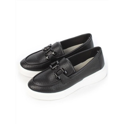 03-YD13-3D BLACK/WHITE Полуботинки женские (натуральная кожа)