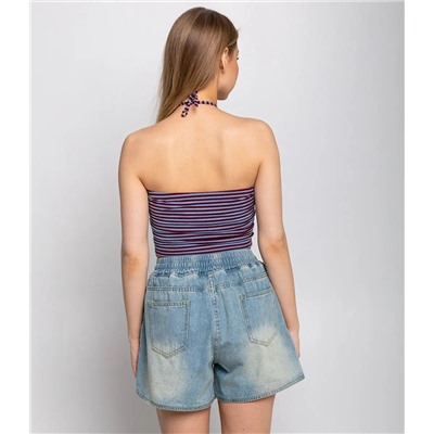 Топ #КТ266 (2), бордовый,голубой