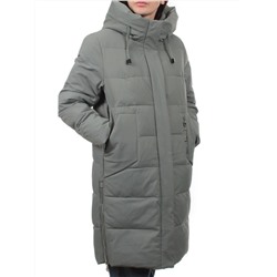 7715 GRAY/GREEN Пальто зимнее женское (200 гр. холлофайбер)