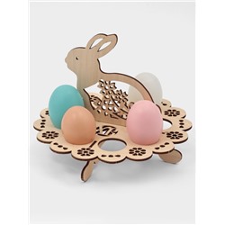 Подставка для яиц пасхальная Доляна «Зайчик», 8 ячеек, 20×16 см, дерево