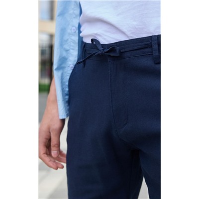 Шорты лен F511-0960-1 navy