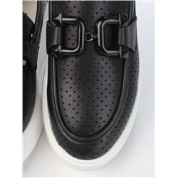 03-YD13-3D BLACK/WHITE Полуботинки женские (натуральная кожа)