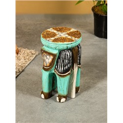 Табурет «Слон», 17×17×30 см, дерево, бирюзовый