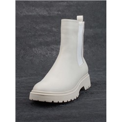 01-80158-G75-2 MILK Ботинки демисезонные женские (натуральная кожа, байка)