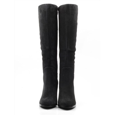 02-K83-B1 BLACK Сапоги зимние женские (натуральная замша, натуральный мех (евромех))