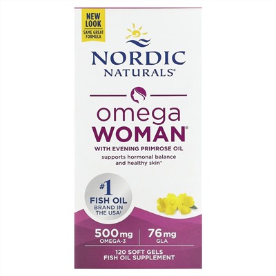 Nordic Naturals, Omega Woman, с маслом примулы вечерней, 120 капсул