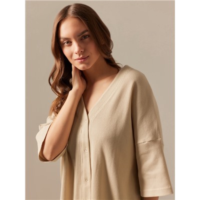 Пижама женская (рубашка, шорты) SL HOME Soft Home, бежевая