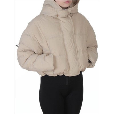 9518 BEIGE Куртка пуховая зимняя женская (пух)