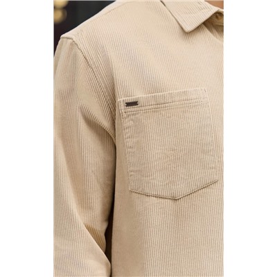 Рубашка вельвет F221-0470 l.beige