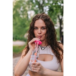 Бутылка для воды «Цитрусовый бум», 450 мл, с трубочкой, МИКС