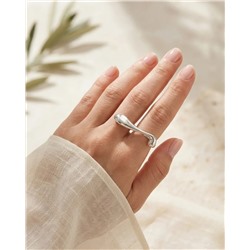 Кольцо с белым серебрением