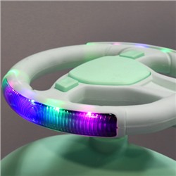 Толокар COMIRON QT-8098/светящиеся полиуретановые колеса 90 мм/ Голубой/уп4