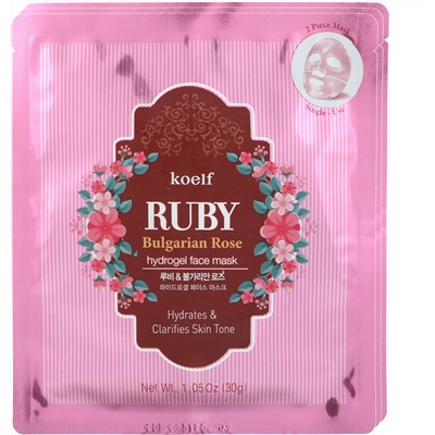 Гидрогелевая маска с розой Koelf Ruby and Bulgarian Rose Hydro Gel Mask PackКорейская косметика по оптовым ценам. Популярные бренды Корейской косметалогии в интернет магазине ooptom.ru.