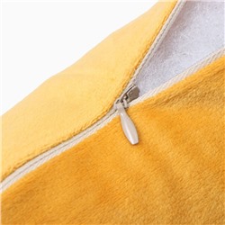 Подушка декоративная «Этель», 30×30 см, велюр, желтая