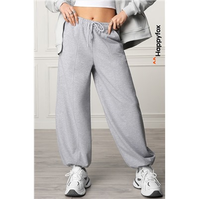 Женские брюки-багги из футера Happyfox