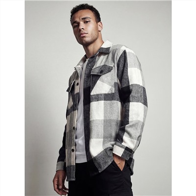 Мужская теплая рубашка в клетку Happyfox